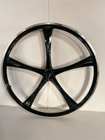 R4 Custom 26″ BMX 5 Spoke Alloy Mag Wheels, CNC Gloss Black