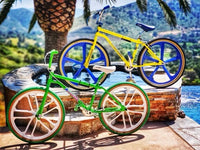 R4 29″ BMX Cruiser 5-Spoke Alloy Rims Bicycle Sealed Wheel Set, Gloss Black, CNC For Pad Brakes