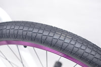 R4 Pro 26" Complete 6061 Aluminum Retro BMX Bicycle Looptail Design White W/ Purple Wheels