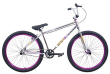 Load image into Gallery viewer, R4 Pro 26&quot; Complete BMX Bicycle, Pegs Included, White or Chrome W/ Purple Wheels

