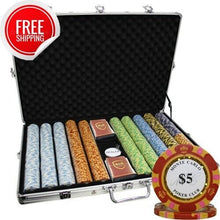 Load image into Gallery viewer, 1000PC 14G CLAY MONTE CARLO CASINO POKER CHIP SET W/ ROLLING ALUMINUM SUITECASE

