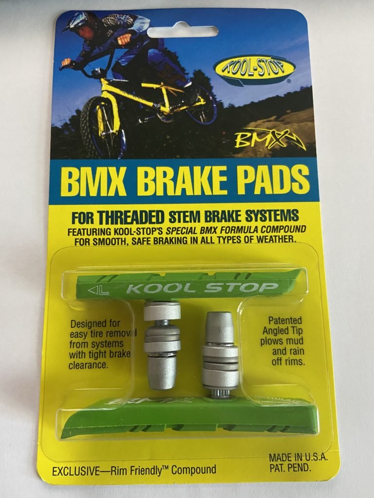 bmx bicycle pads Kool Stop Bicycle BMX Threaded brake pads for V-brake Lime Green (PAIR)