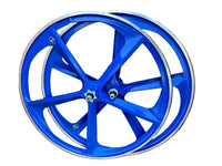 29″ BMX 5-Spoke CNC Alloy Rims Bicycle Sealed Wheel Set, Blue, CNC for Pad Brakes