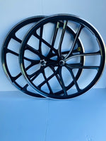 29″ CNC BMX Cruiser 10 Spoke Alloy Rims Bicycle Sealed Wheel Set, Gloss Black