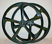 
              Premium 29″ CNC BMX Cruiser 5-Spoke Alloy Rims Bicycle Sealed Wheel Set, Gloss Black, Non CNC for Disc Brakes
            