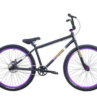 R4 Pro 26" Complete 6061 Aluminum Retro BMX Bicycle Looptail Design Matte Black W/ Purple Wheels