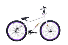 Load image into Gallery viewer, R4 Pro 26&quot; Complete 6061 Aluminum Retro BMX Bicycle Looptail Design White W/ Purple Wheels
