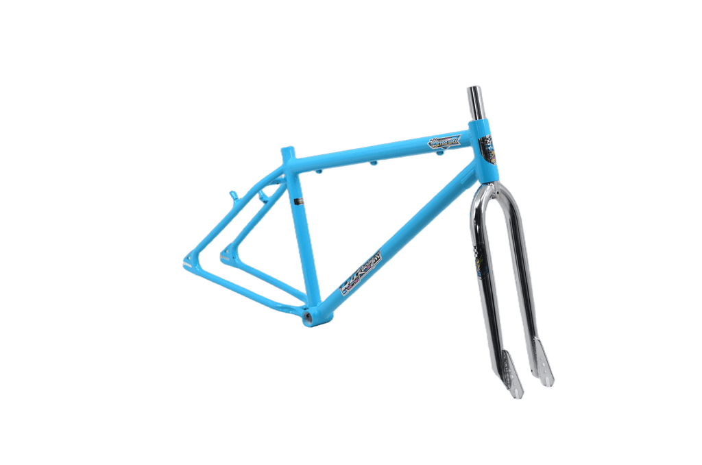 R4 Retro 6061 Aluminum 29" Pro BMX Frame & Chrome Fork, Choose White or Blue. - R4 Products