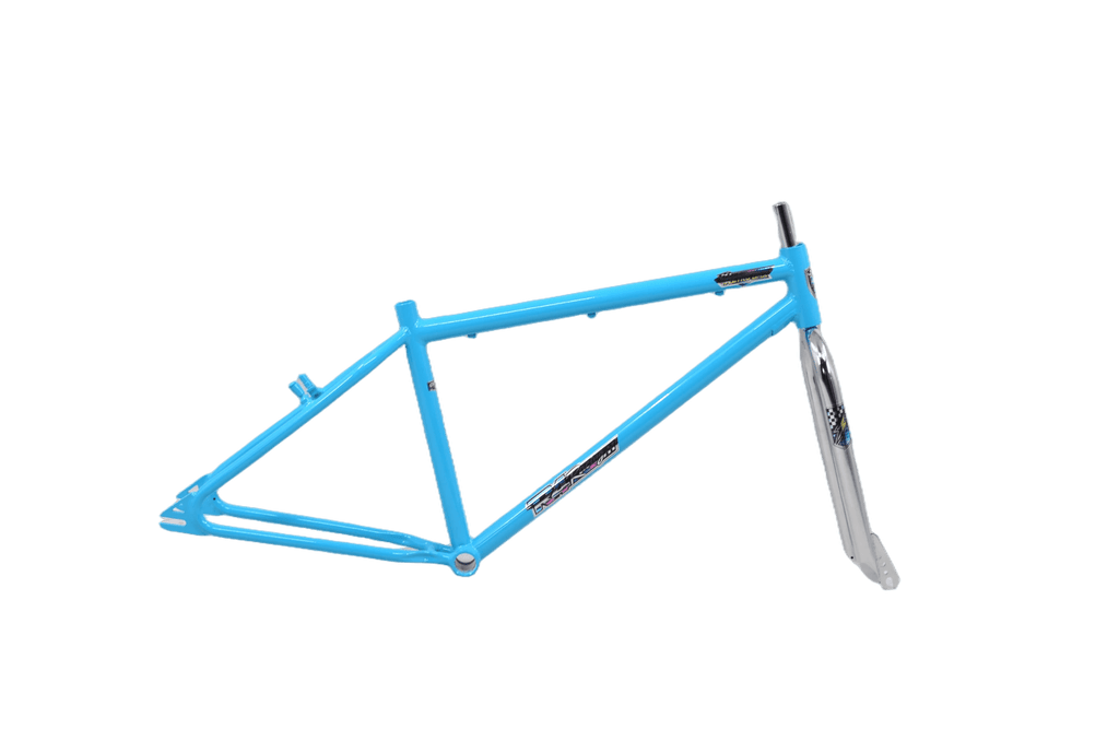 R4 Retro 6061 Aluminum 29" Pro BMX Frame & Chrome Fork, Choose White or Blue. - R4 Products