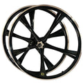 R4 Custom 26″ BMX 5 Spoke Alloy Mag Wheels, CNC Gloss Black - R4 Products