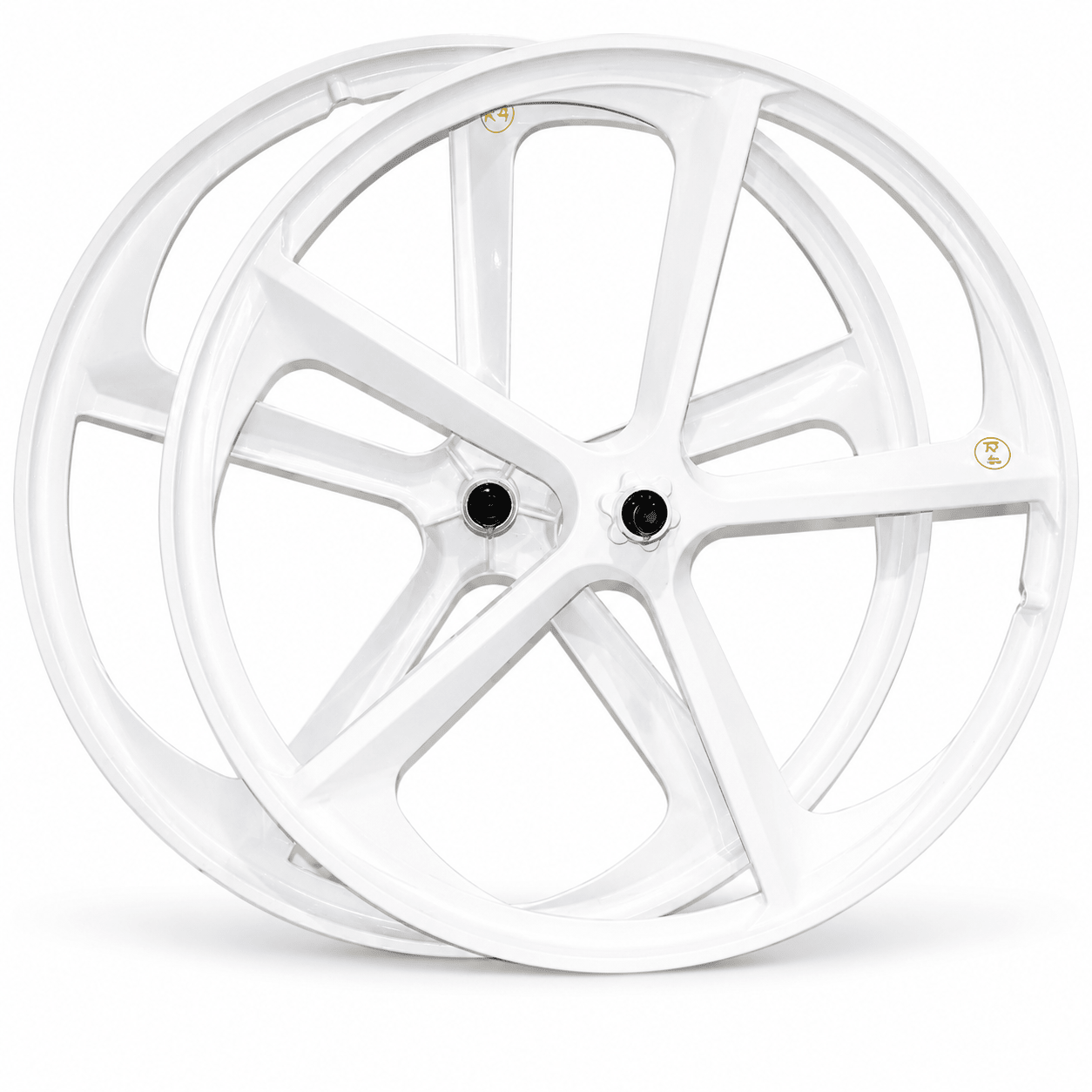 R4 Premium 29″ BMX 5-Spoke Alloy Bicycle Sealed Wheel set, White - R4 Products