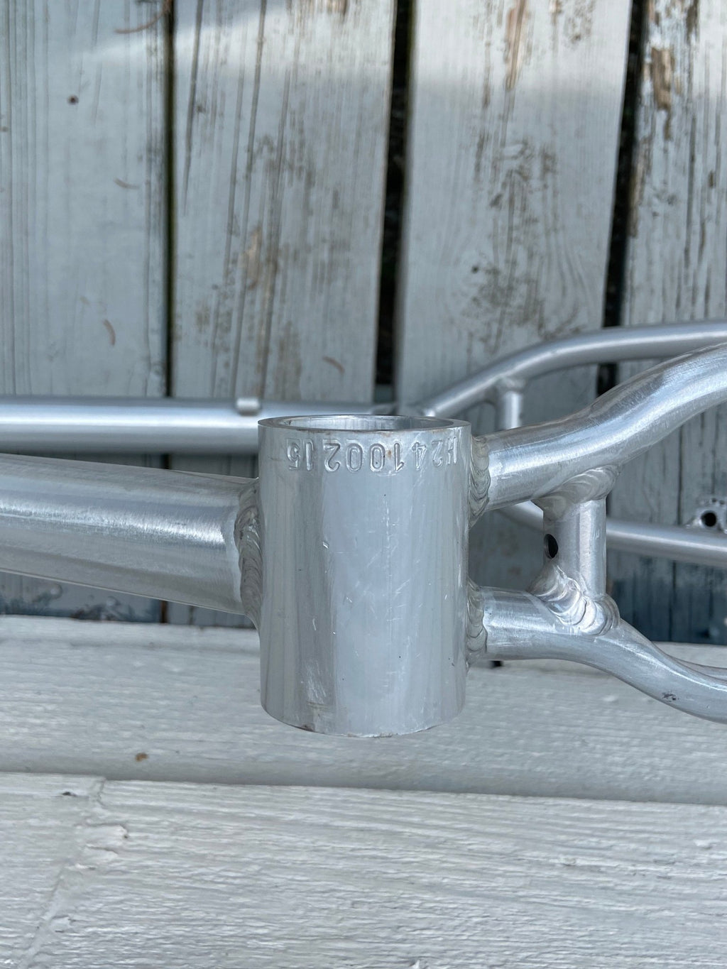 R4 Retro 6061 Aluminum 29" Pro BMX Frame & Chrome Fork, Raw W/ Clear Coat Decals Included - R4 Products