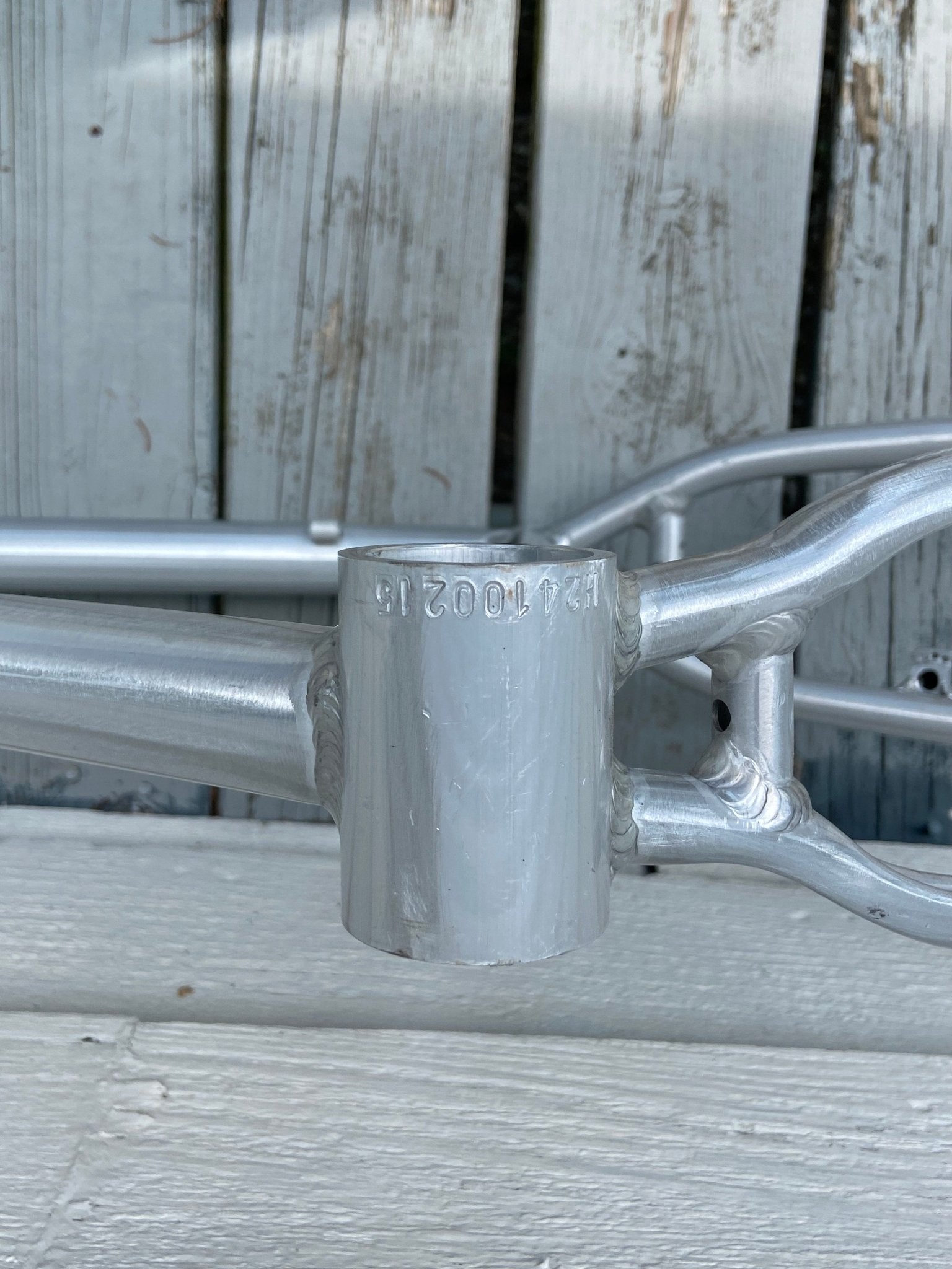 R4 Retro 6061 Aluminum 29" Pro BMX Frame & Chrome Fork, Raw W/ Clear Coat Decals Included - R4 Products