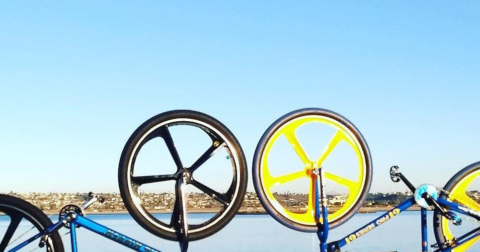 R4 29″ BMX Cruiser 5 - Spoke Alloy Rims Bicycle Sealed Wheel Set, Gloss Black, CNC For Pad Brakes - R4 Products