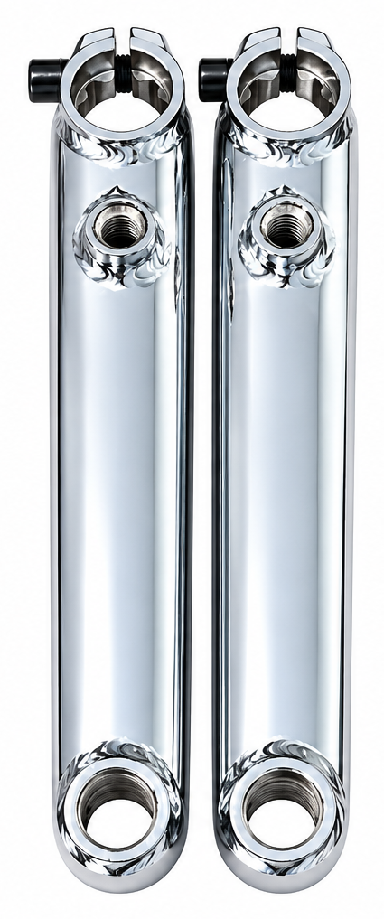 R4 Pro Cro-Mo Crank Arm Set 170mm 19mm 8-Spline 3 Piece Chrome Crank Arms