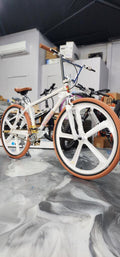 R4 Premium 29″ BMX 5 - Spoke Alloy Bicycle Sealed Wheel set, White, Non CNC For Disc Brakes - R4 Products