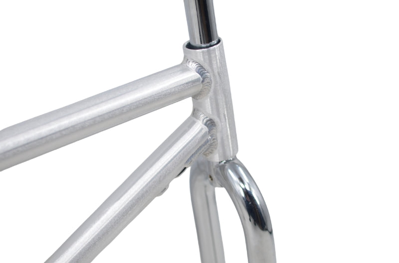 R4 Retro 6061 Aluminum 29" Pro BMX Frame & Chrome Fork, Raw W/ Clear Coat Decals Included