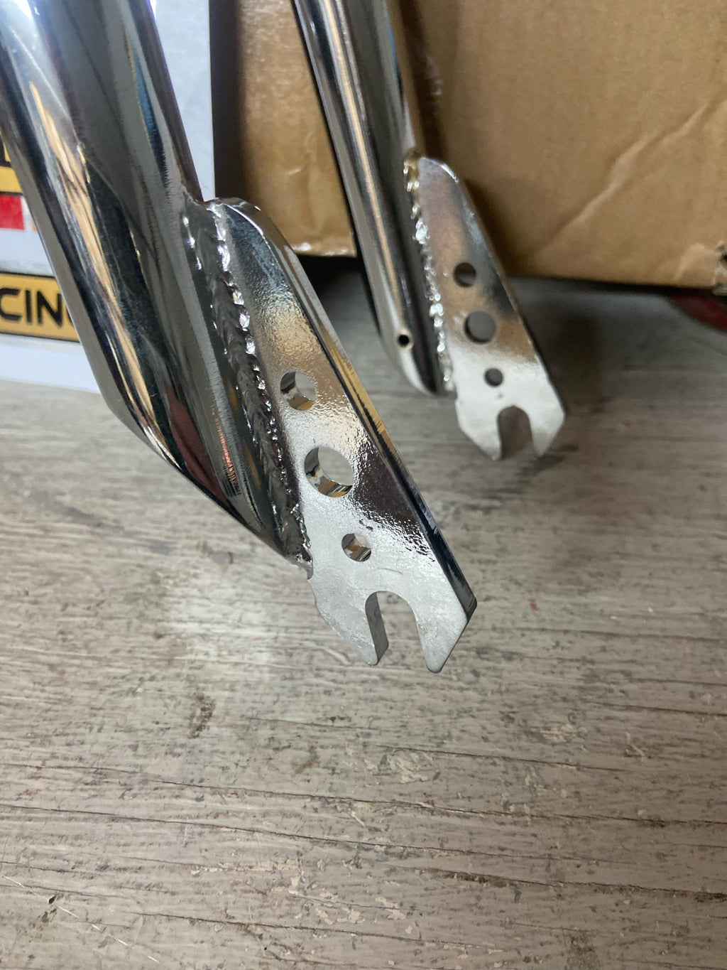 R4 Retro 6061 Aluminum 29" Pro BMX Frame & Chrome Fork, Raw W/ Clear Coat Decals Included - R4 Products