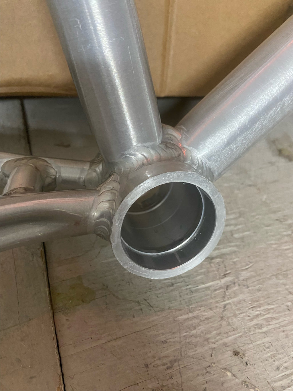 R4 Retro 6061 Aluminum 29" Pro BMX Frame & Chrome Fork, Raw W/ Clear Coat Decals Included - R4 Products