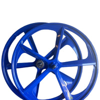 29″ BMX 5-Spoke CNC Alloy Rims Bicycle Sealed Wheel Set, Blue, Non CNC For Disc Brakes