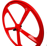 
              29″ CNC BMX Cruiser 5-Spoke Alloy Rims Bicycle Sealed Wheel Set, Ferrari Red, Non CNC for Disc Brakes
            