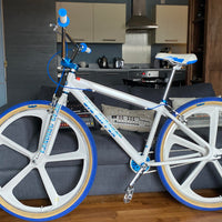 R4 Premium CNC 29″ BMX 5-Spoke Alloy Bicycle Sealed Wheel set, White, CNC for Pad Brakes