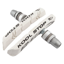 Load image into Gallery viewer, Kool Stop Bicycle BMX Threaded brake pads for V-brake WHITE (PAIR)
