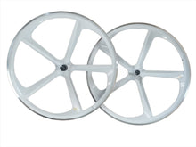 Cargar imagen en el visor de la galería, R4 Premium CNC 29″ BMX 5-Spoke Alloy Bicycle Sealed Wheel set, White
