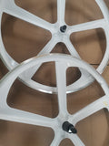 29″ BMX CNC 5-Spoke 10 Speed Fast Ripper Alloy Bicycle Sealed Wheel set, White