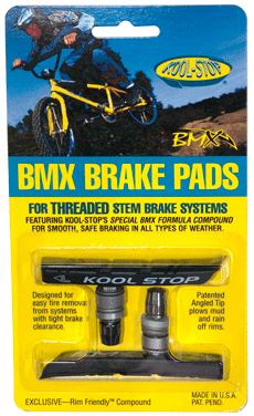 Kool Stop Bicycle BMX Threaded brake pads for V-brake BLACK (PAIR)