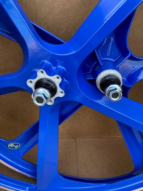 29″ BMX 5 - Spoke CNC Alloy Rims Bicycle Sealed Wheel Set, Blue, Non CNC For Disc Brakes - R4 Products