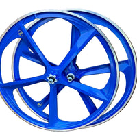 29″ BMX 5-Spoke CNC Alloy Rims Bicycle Sealed Wheel Set, Blue, CNC for Pad Brakes