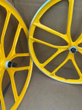 29″ BMX 10-Spoke CNC Alloy Rims Bicycle Sealed Wheel Sets, Yellow