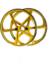 Cargar imagen en el visor de la galería, 29 ″ CNC BMX Cruiser Llantas de aleación de 5 rayos Juego de ruedas selladas para bicicleta, Amarillo
