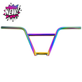 R4 BMX Four Piece 4130 Chromoly Handlebar 9.5" Rise,  Oil Slick