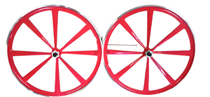 R4 29" BMX Cruiser CNC 8 Spoke LIMITED EDITION Magnesium Alloy Complete Wheelset, Ferrari Red